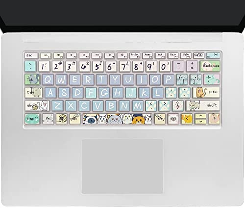 WSLUCKO Keyboard Cover Skin for Microsoft Surface Laptop 3/4/5 13.5 & 15 Inch, Surface Laptop Studio/Studio 2 14.4, Cute Cat