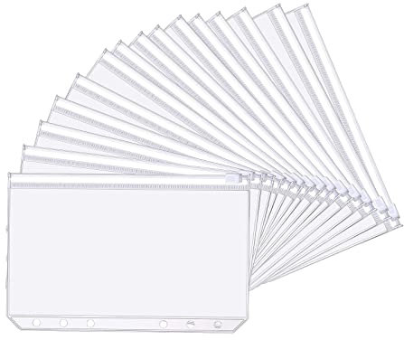 Oderra A6 Binder Taschen, 15Stück Budget Planner Geldumschläge-6 Löcher Budget Binder für Postkarte Dateien Rechnungsmappe Karten Foto