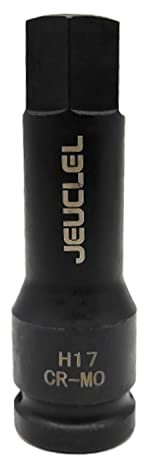 JEUCLEL Douille à choc hexagonale de 17 mm, douille Allen H17 1/2, en acier Cr-Mo pour clé à cliquet électrique, vis de fixation