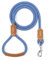 Mile High Life geflochtene Baumwollseilleine mit Leder Tailor Griff und schwerlast Metallverschluss (Blau Weiß, 150 cm(Leder Griff))