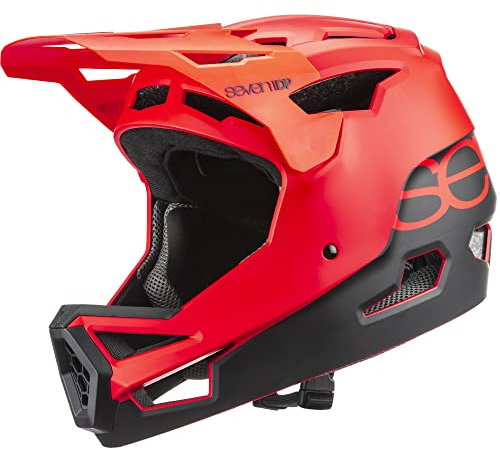 7 iDP Project 23 ABS MTB Mountain Bike Full Face Vented Bicycle Helmet (Matt Thruster Red/Black, L)