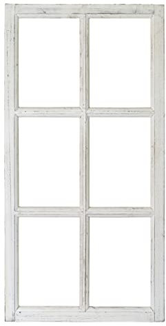 Blümelhuber Espejo de pared decorativo vintage, ventana de establo en estilo rústico, decoración bohemia, ventana decorativa de madera, decoración para bodas