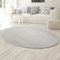 Teppich Wohnzimmer weich warm Flokati Badezimmer waschbar, in grau, 140x200 cm oval