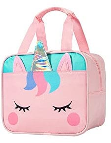 Jupsk Unicorn Lunch Bag for Girls, Insulated Lunch Bag for Kids Portable Leak-Proof Thermal Cooler Bag Children Lunch Box Tote Bag with Carry Handle for School Camping Picnic Travel