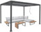 Alu Pergola HWC-L41, Lamellen-Pavillon Terrassenüberdachung, stabiles 8cm-Metall-Gestell 3x3,7m - anthrazit