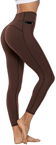 Persit Sporthose Damen, Sport Leggings High Waist Yogahose Gym Leggins Sportleggins Lange (40, Wildbraun, Herstellergröße: M)