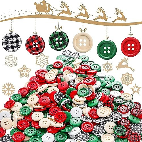 Owyee 150pcs Weihnachtsknöpfe, Bunte Knöpfe, Kunststoff Bastelknöpfe Kinderknöpfe in verschiedene Größen und Farben für Kinder DIY Basteln Painting Geschenk Deko