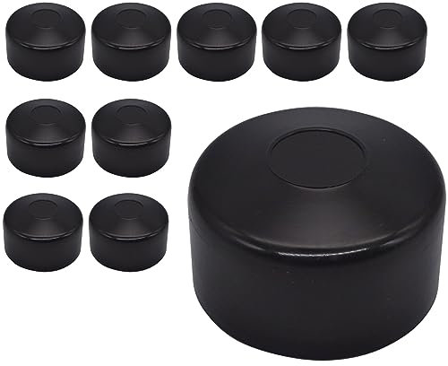 SKIR'CO (10 Stück) Zaunpfostenkappen rund 60 mm schwarz Kunststoffkappen für runde Zaunpfosten Zaunpfosten Zaunpfosten Abdeckungen Schwarz RAL 9005 Farbe