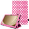 TECHGEAR Custodia in pelle per Samsung Galaxy Tab A9 Plus 11 (SM-X210 / SM-X215) Premium PU pelle sottile Folio Stand Smart Case Cover con cinturino da polso, Auto Sleep/Wake [Polka/Rosa]