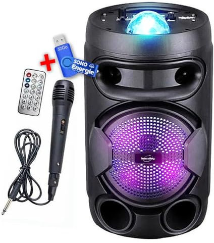 Enceinte Mobile avec Batterie intégrée NOVALLEY KA02 Bowl - 400W, USB TWS, Radio FM, Karaoké Enfant Lumineux LED+ Clé USB 32Go