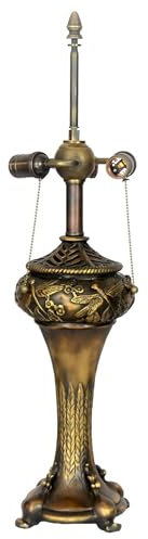 BOTOWI Tiffany Alle Kupfer Tischlampe Basis mit 3 Lichtern, Pole Höhe 29 Zoll Schreibtischleuchten Basis Libelle Lampenhalterung Ersatz nur, für 18-20 Zoll Tiffany-Stil Buntglas-Lampenschirme