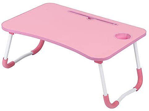 Tisch fürs Bett, Laptop-Schreibtisch, klappbare Betttabletts zum Essen und für Laptops, Stehpult für Bettsofa, perfekt für 15,6-Zoll-Laptops, Pink