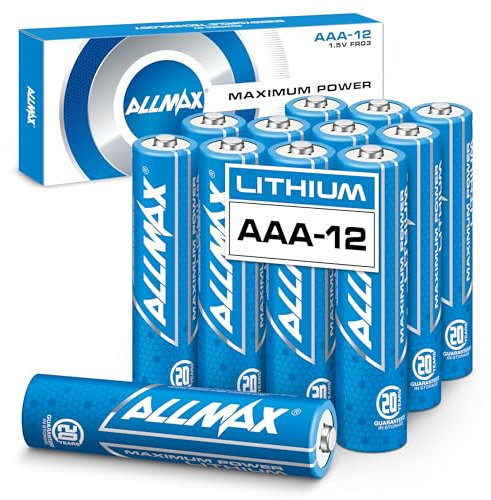 Baterías de Litio Allmax AAA (12 ud.): máxima duración, a Prueba de Fugas, Vida útil de 20 años, máximo Rendimiento 1.5V