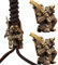 Ppmter 2 Pcs Messing Antikes Japanisches Breitschwert Samurai Lanyard Bead Paracord Beads Schlüsselbundwerkzeug DIY Halskette Rucksack Anhänger Zubehör