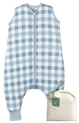 molis&co - Baby Schlafsack mit Füßen - Ideal für Frühling und Herbst - Babyschlafsack mit Füßen 1 tog - Leicht gepolstert - 100% Baumwolle (Oeko-TEX 100), Premium Qualität - Artic Check (80 cm)