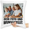 Kissen 40x40 Zierkissen - Mit Foto I Eigenem Bild I Text I Name I Wunschtext - 40 x 40 cm - Weiß - fotokissen selbst gestalten photokissen personalisiertes Photo kissenhülle BFF partnerpillow