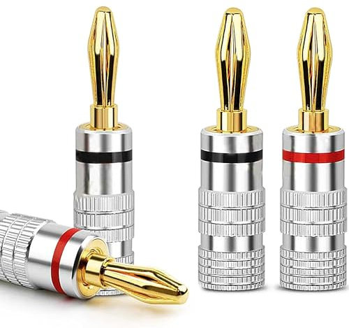 QttvbTna 4 Stück Lautsprecher-Bananenstecker, 4mm Lautsprecheranschlüsse, Audio-Buchsenanschluss für Lautsprecherkabel, Buchsen, Verstärker, passend für Kabel mit Einer Drahtgröße bis zu 4mm