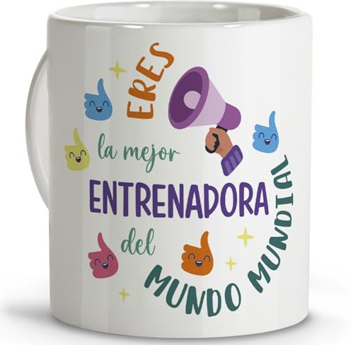 LolaPix Tazas futbol. Tazas originales para regalar. Regalo entrenador. Regalo entrenadora. Taza cerámica 330 ml.