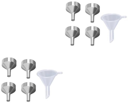 Cabilock 2 Set Di Mini Imbuti Pratici Per Oli Essenziali Imbuti in Metallo Argentato Con Punta Per Profumi Per La Casa 4 Pezzi * 2