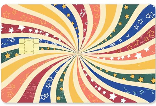 CREATCABIN Star Card Skin Sticker Debit Kreditkarten Personalisieren Bankkarten, Schutz Aufklebern,Wasserfest,Blasenfrei,Schmal,Entfernbar,Für EBT-Transportschlüsselkarte,Bunt,186x137mm