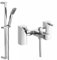 ENKI, Stella, BBT0265, Chrome, Bath Shower Mixer Taps with Slider Rail Kit Shower Attachment, Solid Brass, Easy Clean, Angular Design, Quarter Turn Valves, Easy to Install, 10-Year Guarantee
