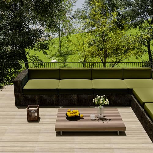 Morbuy Sitzkissen Bezüge für Rattanmöbel, Lounge Möbel Outdoor Sitzkissen Bezüge Gartenmöbel Sitzkissen Bezüge mit Reißverschluss Palettenkissen Bezüge Wasserdicht (60 * 55 * 10,Grün Grau)