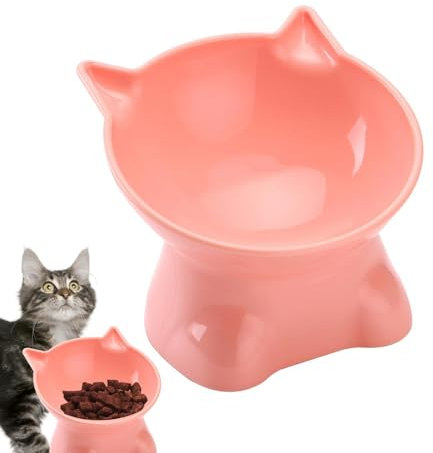 Anti Vomit Cat Bowls for Indoor Cats,no Spill Raised 15-Degree Tilt Cat Food Bowl | 5.31inch Shallow Cat Bowl-Raised Cat Food Bowl, Extra Wide Raised Cat Bowls Food & Water Shallow Cat Dish
