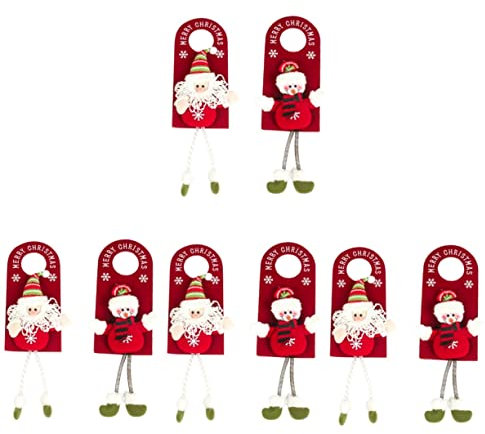Alipis 8 Piezas Colgando la Puerta de Navidad muñecos navideños navideños Colgador de de Puerta de Santa Colgador de Puerta de muñeco de Nieve Colgante de Puerta Colgante