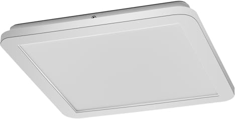 LEDVANCE ORBIS Disc Wand-/Deckenleuchte mit LED, Chrom, 22W, 1800lm, 3000/4000K, über Wandschalter mit Click CCT einstellbar, 30x30cm, IP44 Schutz für Badezimmer, Montageschrauben und Dübel inklusive