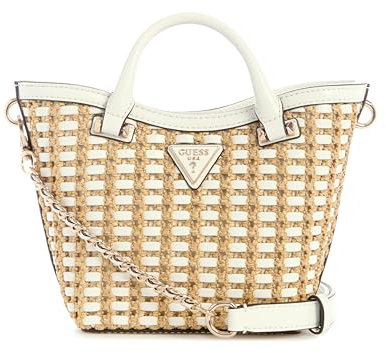 GUESS Atalia Mini Tote, Natural/White