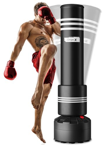 Dripex Free Standing Punch Bag, Heavy Boxing Bag with Suction Cup Base | Freestanding Pedestal Punching Bag for Adult Men Youth, Heavy-duty Stable for MMA Muay Thai Kickboxing Home Gym Training