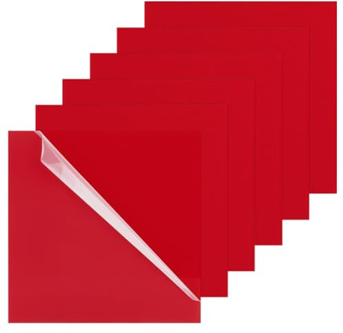UNICRAFTALE 6pcs feuille Acrylique Rouge 20cm Panneau Acrylique Carré Feuille Plastique avec Papier de Protection Feuille Coulée Opaque Feuilles D'Affichage Carrées Panneau pour Découpe Laser