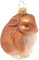 Krebs Glas Lauscha - Weihnachtsdekoration/Christbaumschmuck aus Glas - Hase - Farbe: Braun - Größe: ca. 5,4 cm