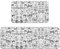 JEJEA Monochrome Sketch Style Gaming Print Kitchen Rugs And Mats Sets,2 Pcs Absorbent Non-Slip Rug,Farmhouse Chef Mats,For Floor Office