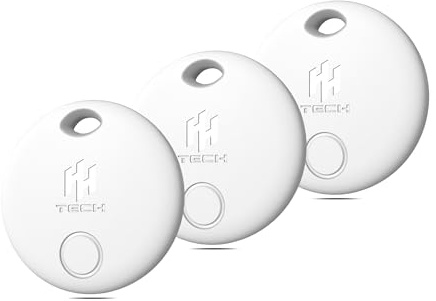 HH-Tech Smart Tag LITE (Pack 3) For Apple iOS Devices, Smart Tracker, Item Finder, Replaceable Battery, Easily Track Your Wallet, Bag, Suitcase, and More Worldwide with Apple Find My App