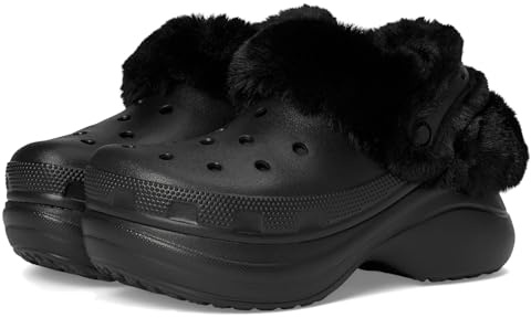 Crocs Damen Bae Gefütterte Clogs Fuzzy Plateau Hausschuhe