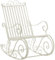 il genio online Schaukelstuhl Smilla Landhausstil Nostalgie I Klassischer Schaukelstuhl aus Eisen I Schaukelstuhl Design Farbe (Antik-Weiß)