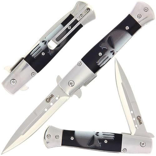 Golan Punisher Stiletto Taschenmesser - Klappmesser im Stiletto-Style - Einhandmesser mit Flipper und Liner-Lock