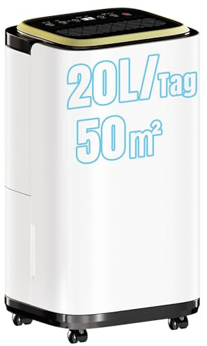 Devoko Deumidificatore elettrico, 20 l, deumidificatore elettrico con sensore di umidità, deumidificatore elettrico con sensore di umidità, serbatoio dell'acqua da 6 l, timer da 24 ore, per casa