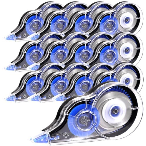 12 Stück Korrekturroller Maus, 5 mm x 12 m Korrekturmaus mit Schutzkappe Korrekturbänder Korrekturband Set Schreibwaren für Schüler Lehrer Büro Zuhause (Blau)