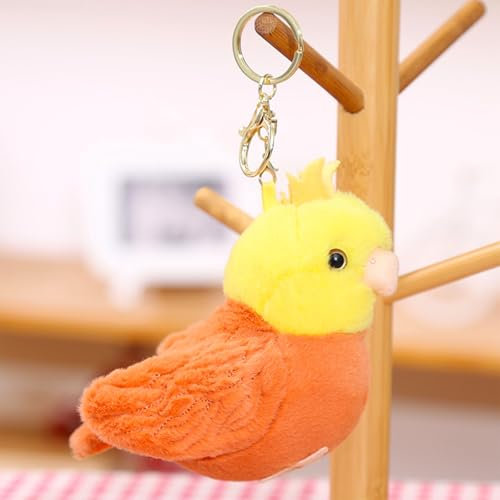 AQCQDQ Papagei Plüschtier Plüschtier Papagei Stofftier Kawaii Papagei Plüsch Parrot Plüsch Spielzeug Plüschkissen Weiches Spielzeug Wurfkissen Schmusetier Geschenk für Kinder (14 cm,Orange)
