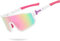 Sakmot Occhiali da Sole da Uomo Polarizzati, Occhiali da Ciclismo Polarizzati, Occhiali Ciclismo Uomo, Sportivi,da Ciclismo Anti-UV, Per Ciclismo, Motociclismo, Corsa, Sci, Alpinismo (Rosa)