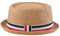 HEYANN Pork Pie Strohhut, Herren Pork Pie Fedora Hüte 58 cm Sommerhut für Männer & Frauen,Bowler Flat Top Sonnenschutz Klassische Hut (Khaki)