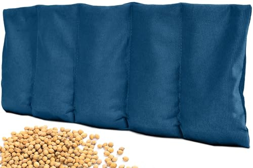 Amilian Kirschkernkissen 55x20 cm – Wärmekissen & Kältekissen mit 100% Kirschkerne – Körnerkissen für Mikrowelle – ideal für Nacken, Schulter, Rücken & Bauch - Mitternachtsblau