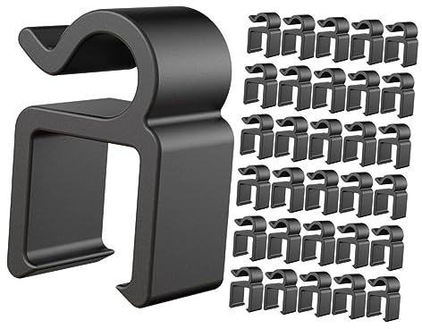 Sosoport 40pcs Plastic Cable Clips Cord Holders Microphone Pole Clamp Phone and Tablet Cable Organizer Clips for Office and Studio Use