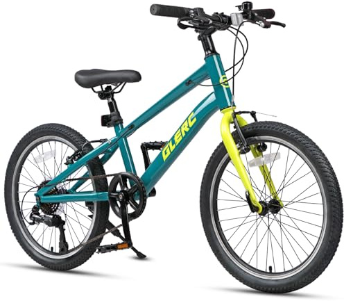Glerc Mesa 24 Zoll Kinderfahrrad für 9 10 11 12 13 14 15 Jahre Jugendliche Teenager, 7-Gang Fahrrad mit robustem Rahmen & V-Bremsen, Grün