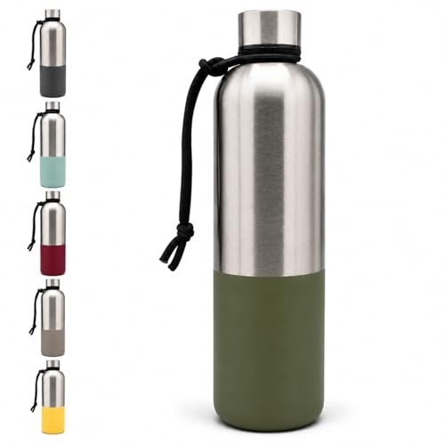 T&N Trinkflasche 1l Kohlensäure geeignet auslaufsicher, für Sport, Schule & Büro, Water Bottle Gym, Wasserflasche leicht Sprudel geeignet, Sportflasche 1 Liter, BPA frei, bruchsicher