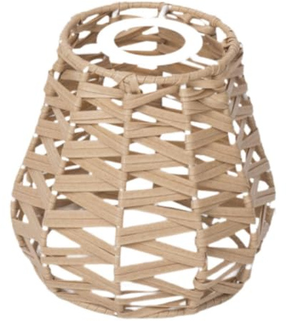 Harewtwy Lampshade Imitation Rattan Woven Light Weight Small Lamp Cover Rustic Easy Install Bulb Guard Pendant Light Shade