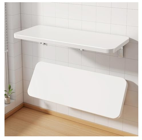 WXPGFEQ Klappbarer Schreibtisch zur Wandmontage, platzsparender Arbeitstisch für Küche und Wäscherei, zusammenklappbarer Nähtisch für Bastelarbeiten, modernes weißes Design (80 x 40 cm)