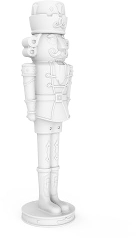 Step2 Nutcracker Prince Holiday DIY Décor, 6-Foot Tall (1.8m) Plastic Statue with Festive Centerpiece Appeal, Indoor/Outdoor, White